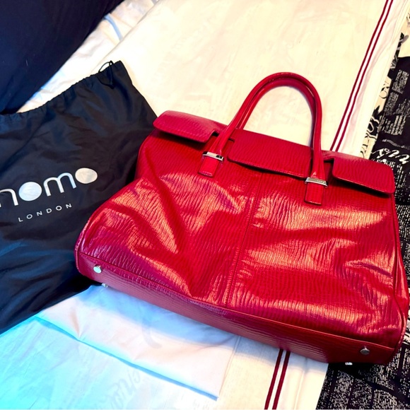 ✨Stunning Vintage Knomo’s Red Leather Helena Laptop Bag or Business Portfolio ✨ - Picture 3 of 16